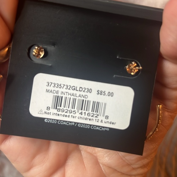 Coach Hoop Earrings With Swarovski Crystals - Picture 3 of 6